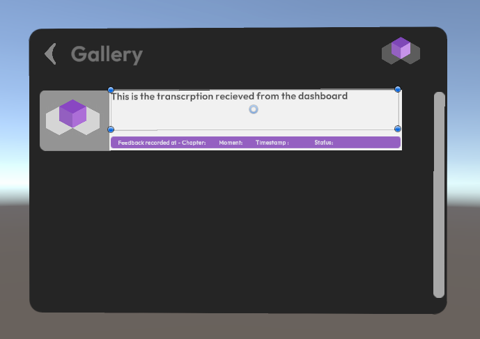 Feedback gallery view